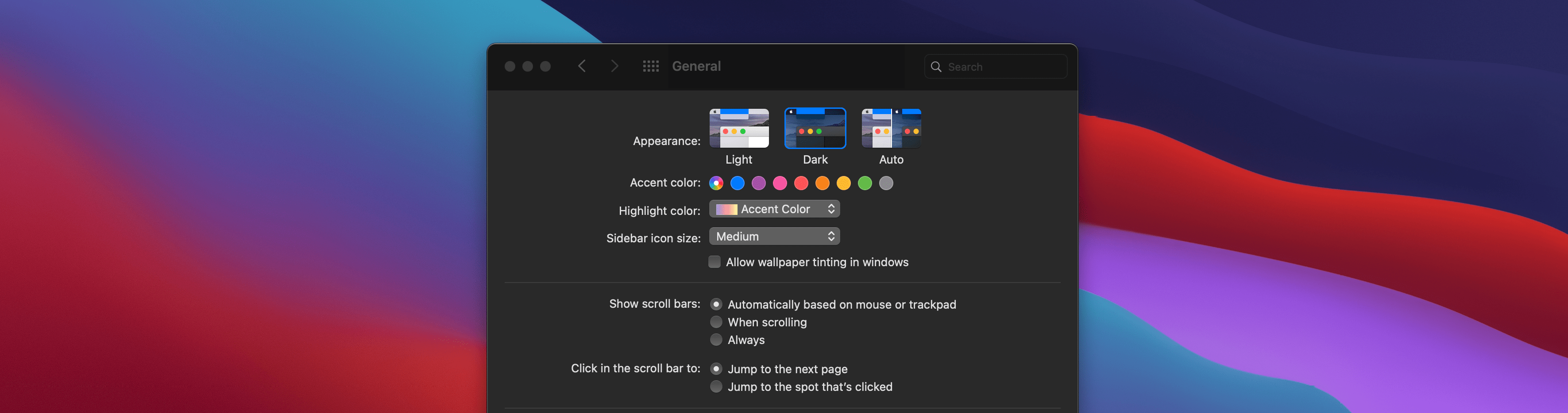 macOS 11 Big Sur adds new option to disable Desktop Tinting to make