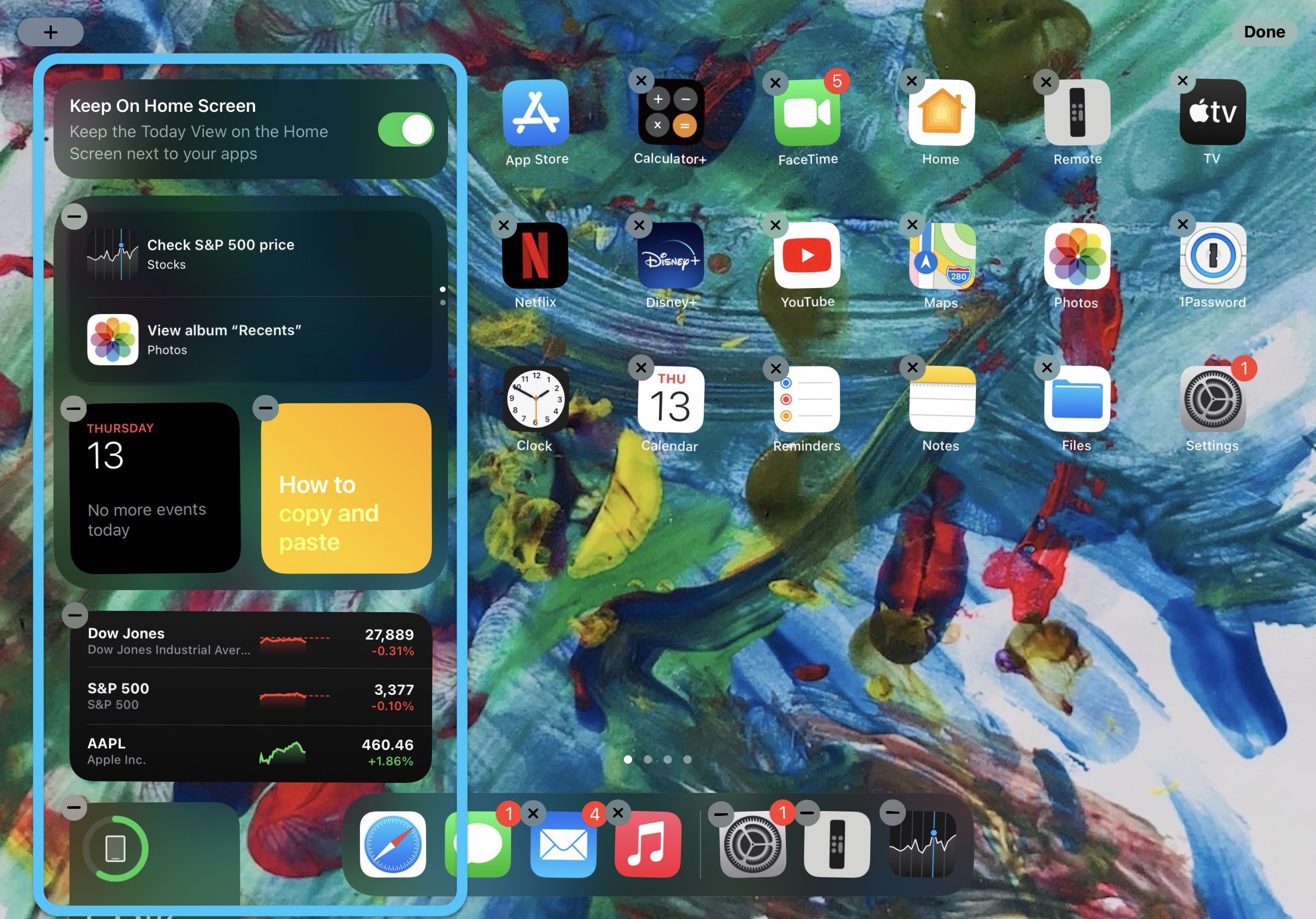 How to add widget to ipad home screen