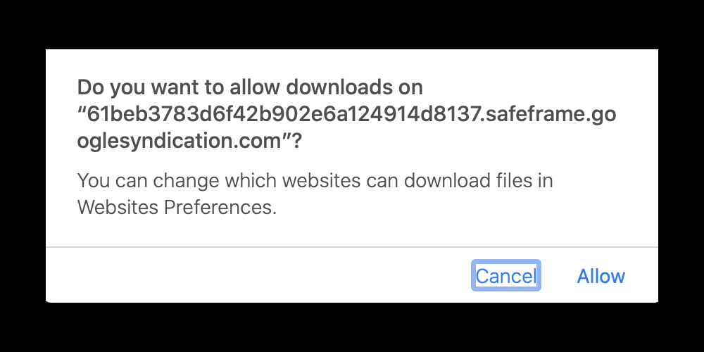 Allow downloads prompt in Safari