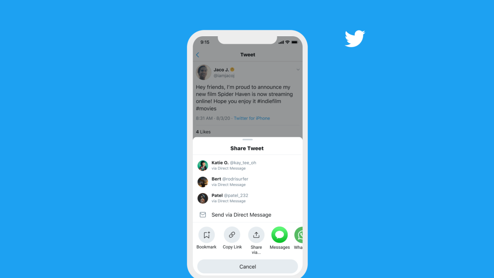 Twitter app update for iOS brings new Share Tweet menu with DM ...