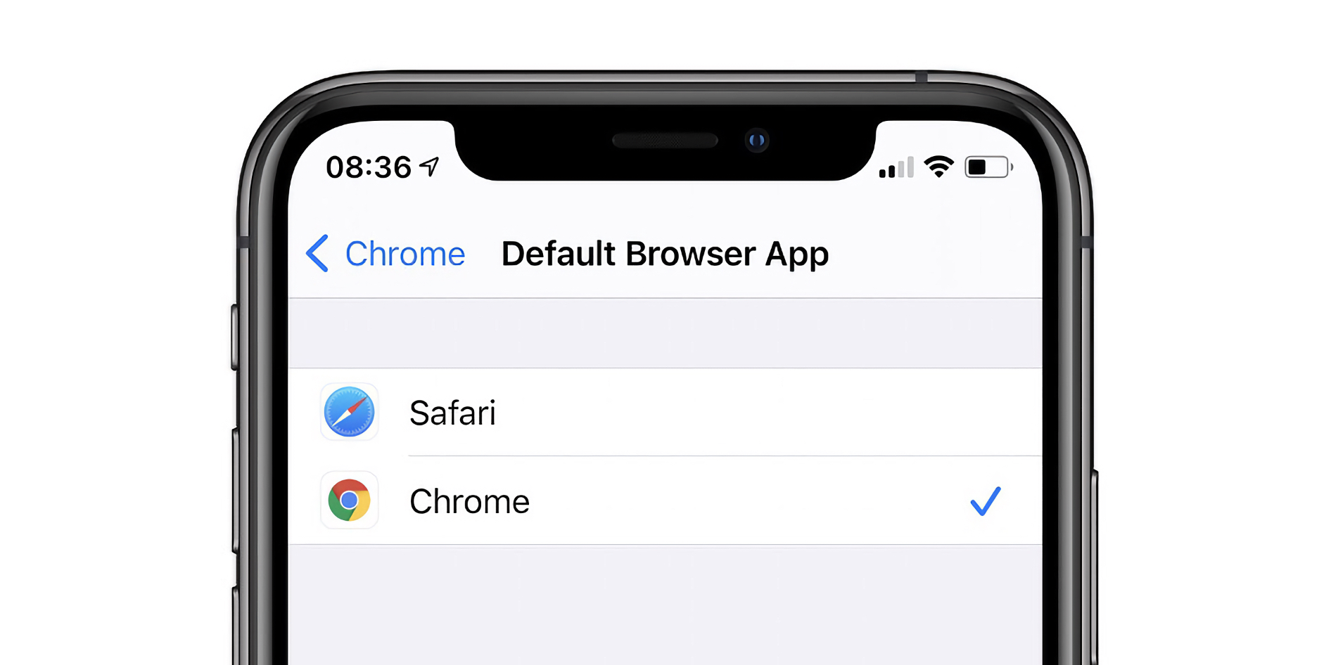 how to set google chrome as default browser on iphone 6