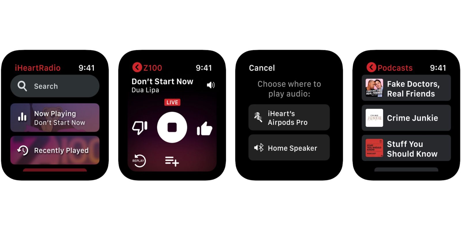 iHeartRadio Apple Watch app streaming support
