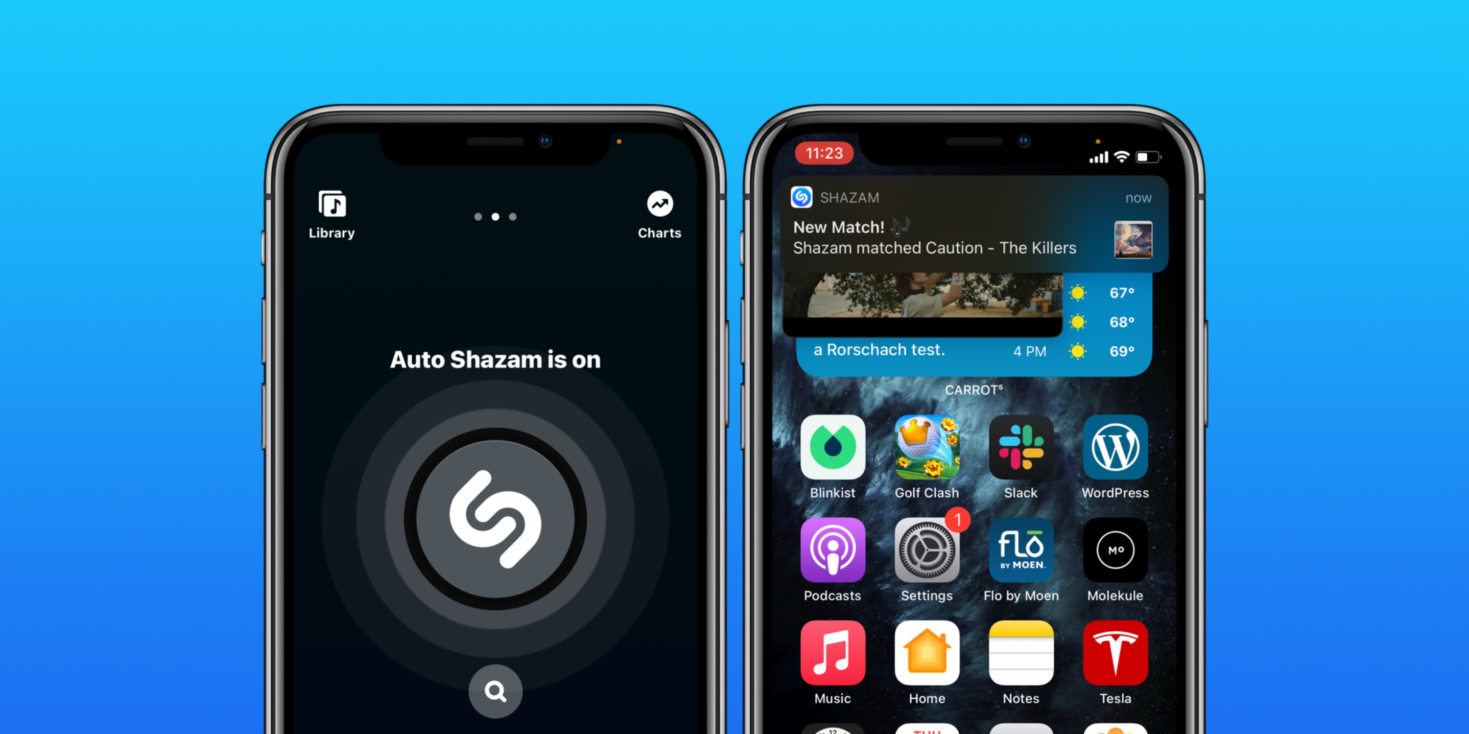 Shazam music recognition iphone app