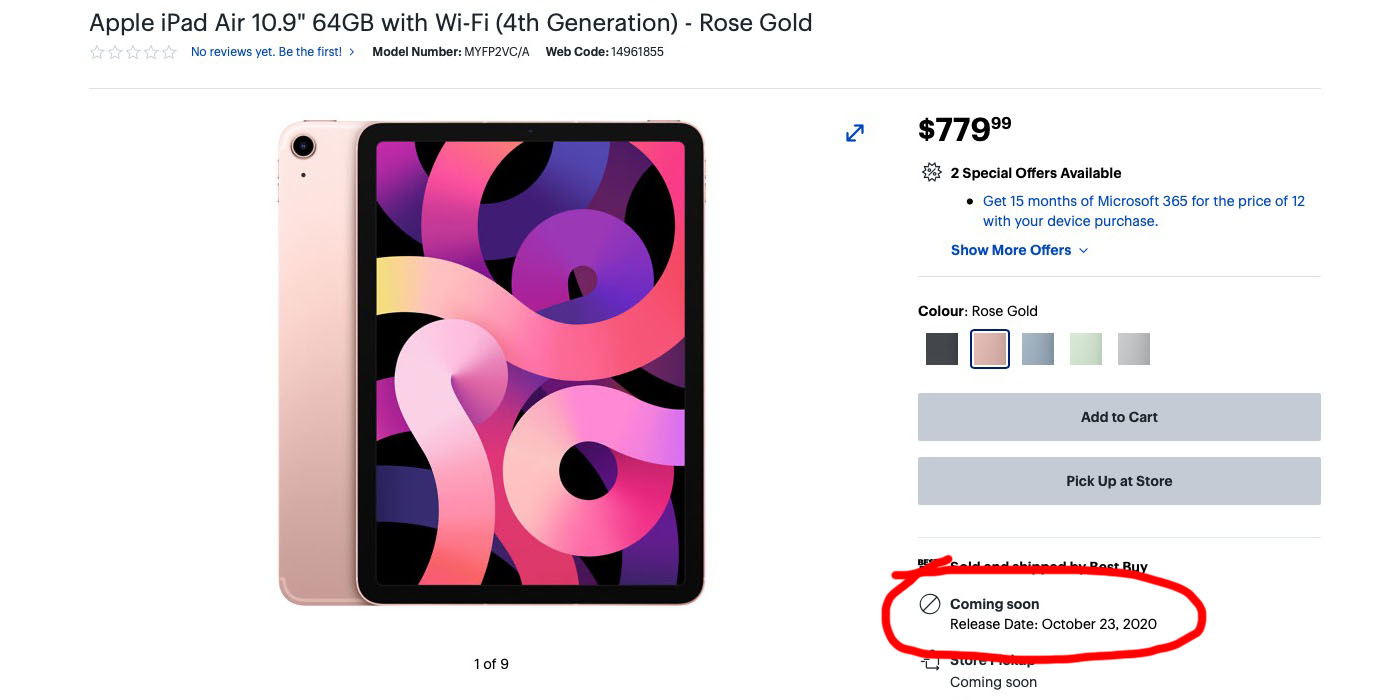 4th-gen iPad Air release date possibly leaked in Best Buy listing