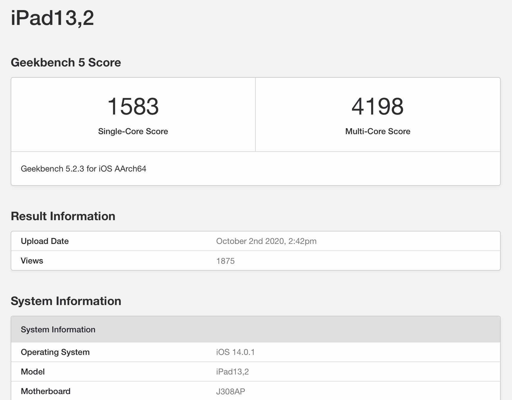 Un benchmark dévoile la quantité de RAM de l'iPad Air 4