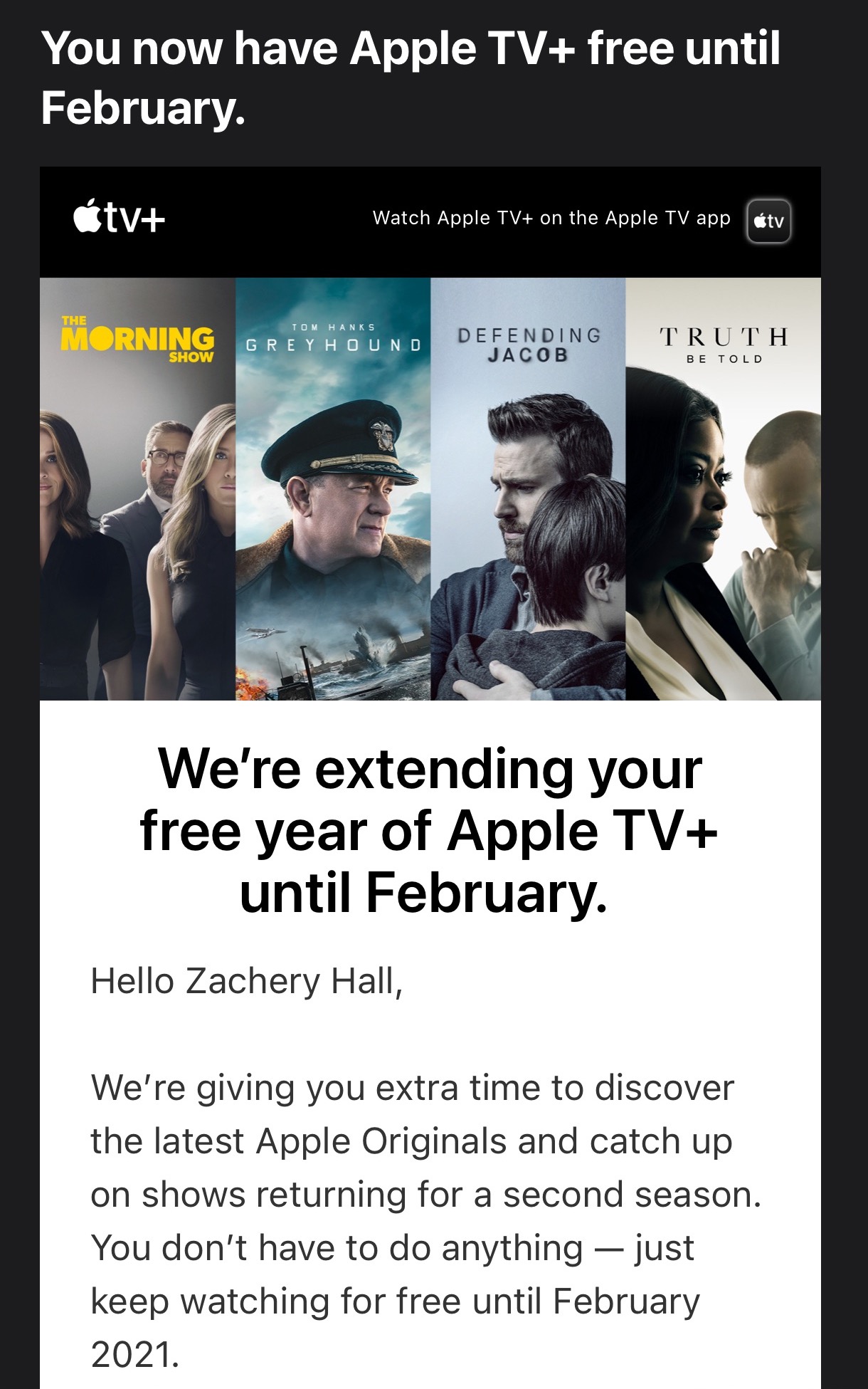 Apple to extend Apple TV+ free year trials through February 2021 9to5Mac