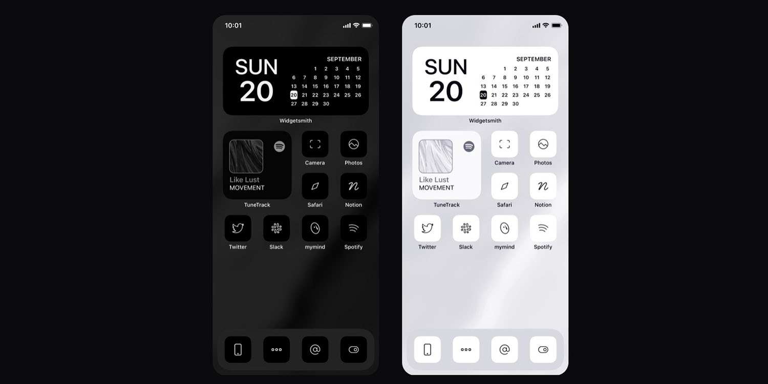 Monochrome iOS 14 icon set