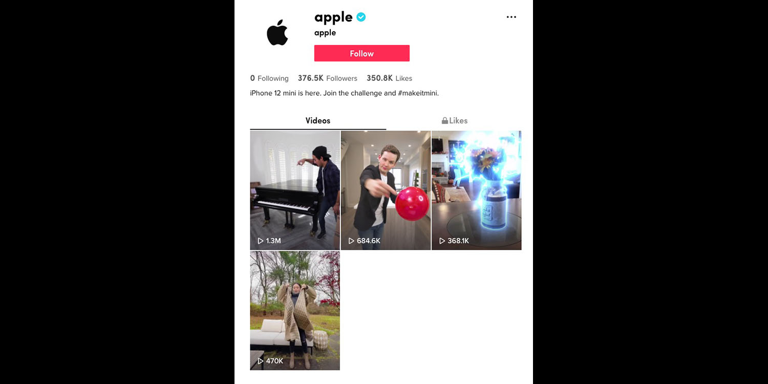 photo of Apple is now using TikTok, with influencer videos for iPhone 12 mini image