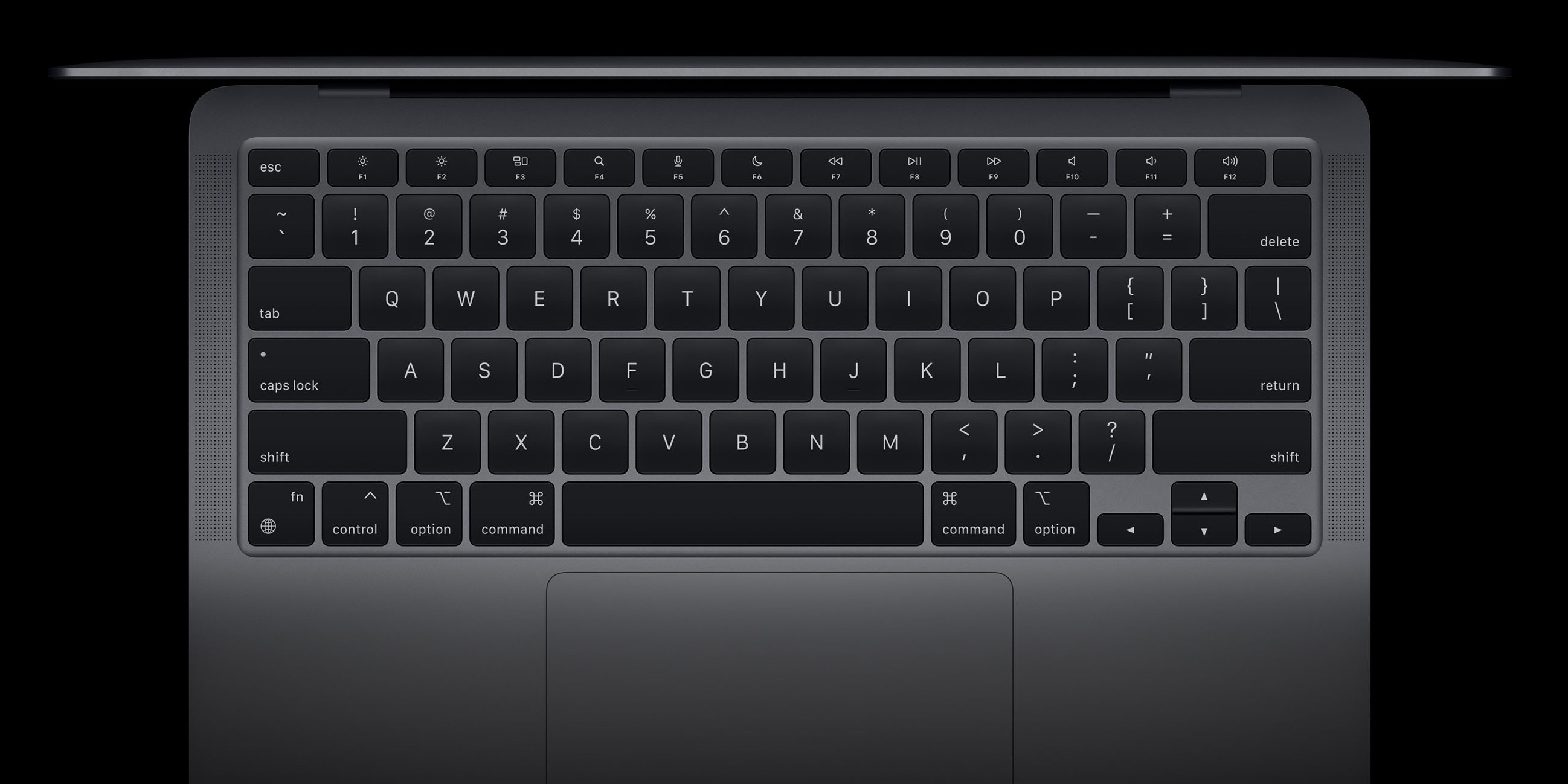 The new MacBook Air keyboard features dedicated keys for dictation, spotlight, hassle and emoji