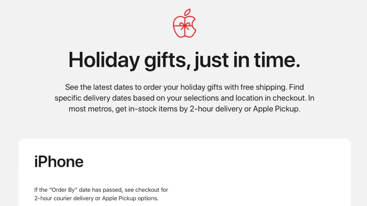 Apple launches new shopping guide with deadlines for ordering in time