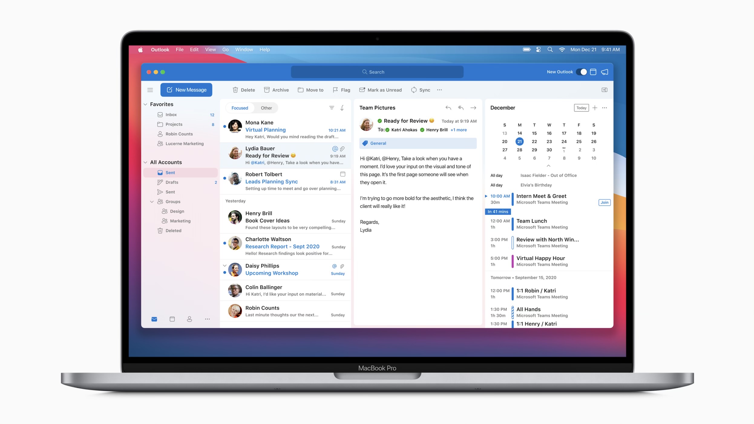 outlook for mac go to date