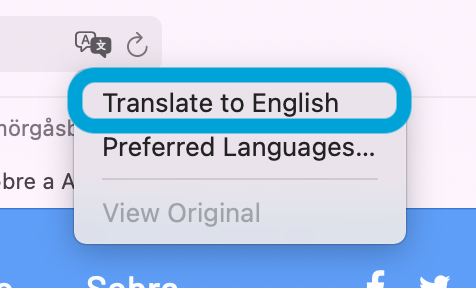 translate page safari macos