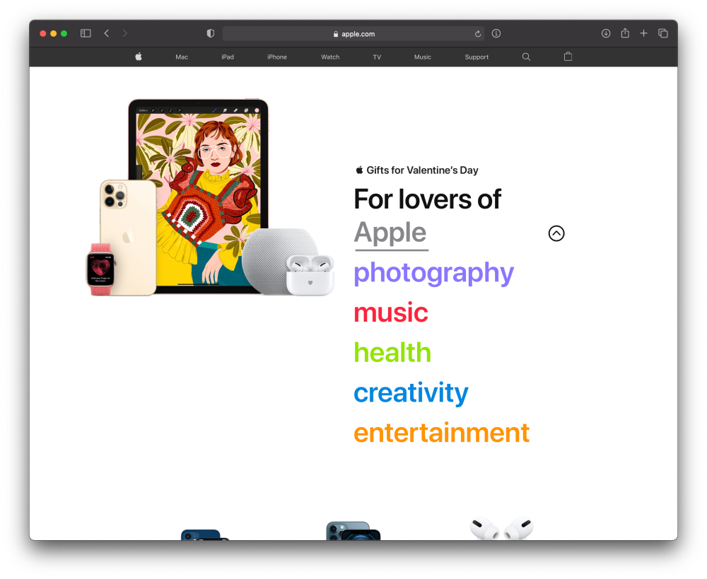 photo of Apple debuts new interactive Valentine’s Day gift guide featuring iPhone 12, HomePod mini, and more image