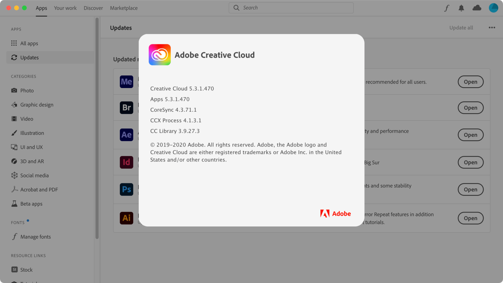 Creative Cloud bug fix macOS Big Sur