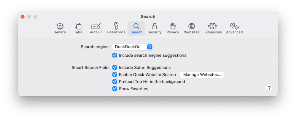 DuckDuckGo Safari Default Search