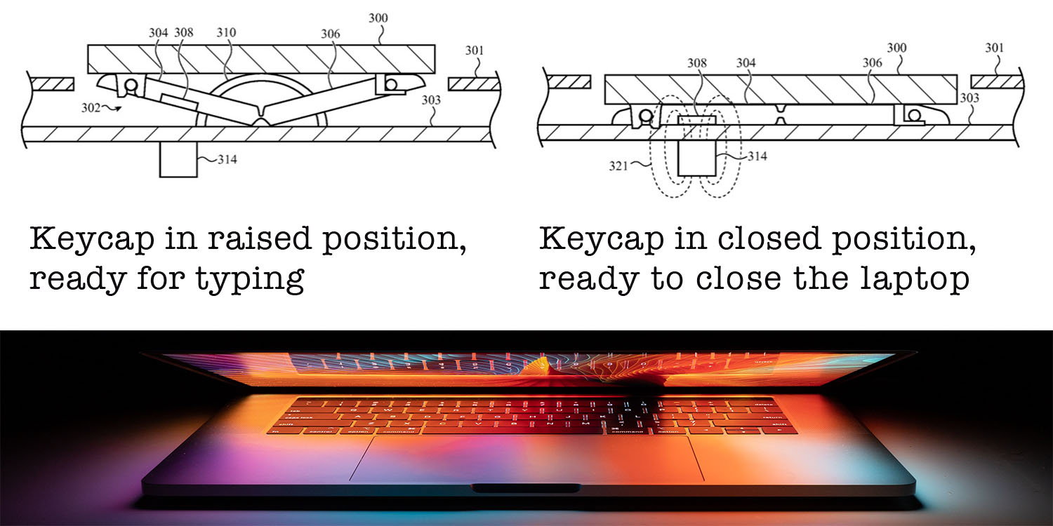 MacBook retractable keyboard patent
