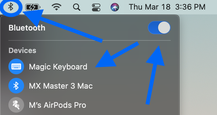 Fehlerbehebung bei Bluetooth auf dem Mac, Schritt 1