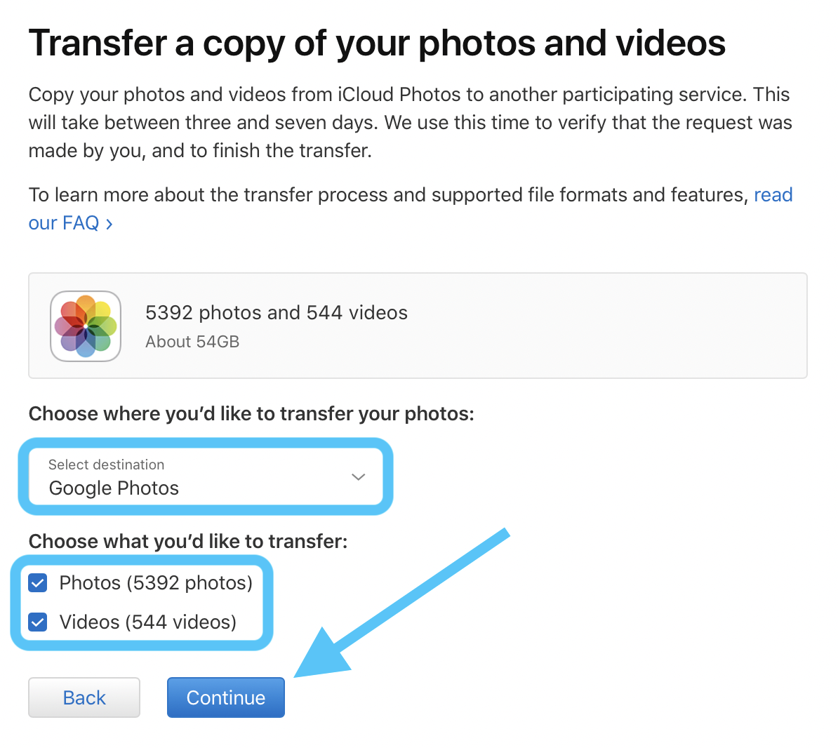 How to transfer iCloud Photos to Google Photos walkthrough 2