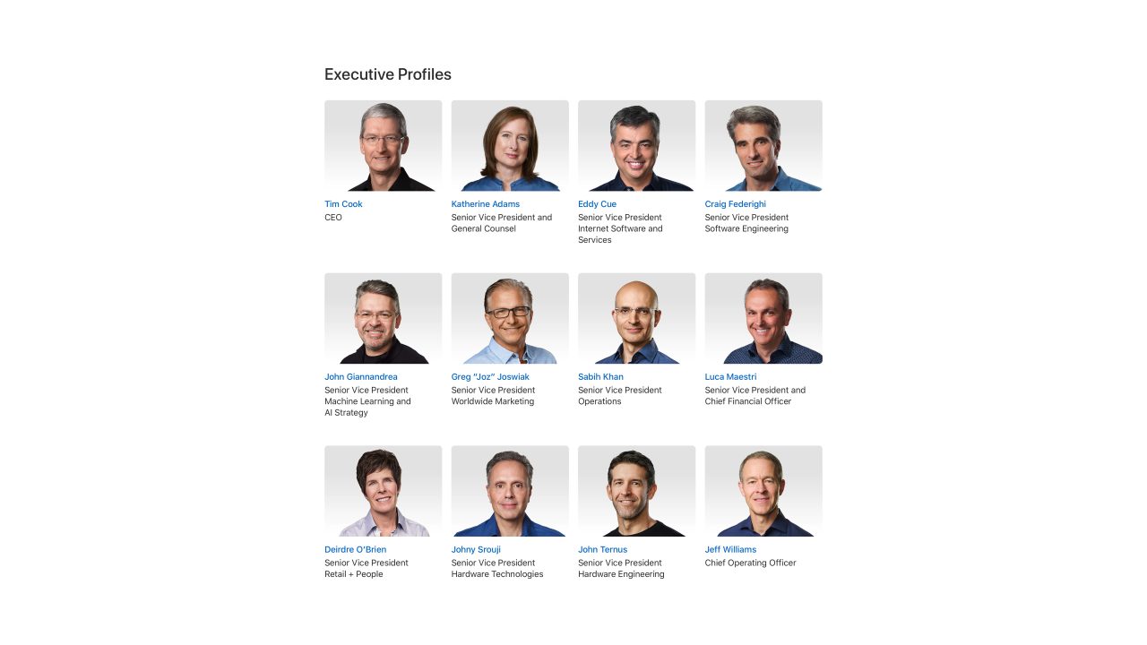 Apple Leadership webpage updated with John Ternus as SVP Hardware