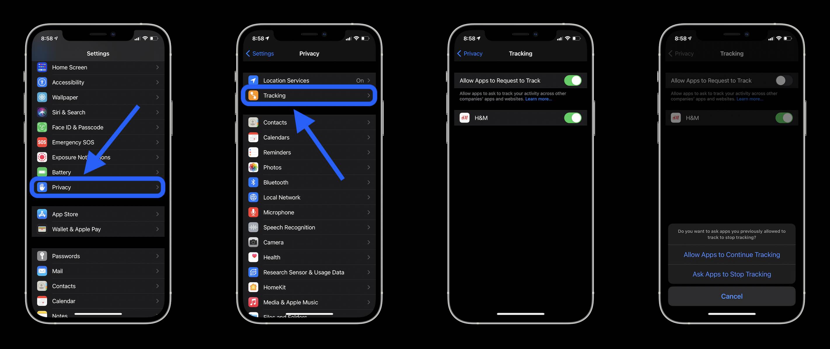 How to allow/block iPhone app tracking - settings