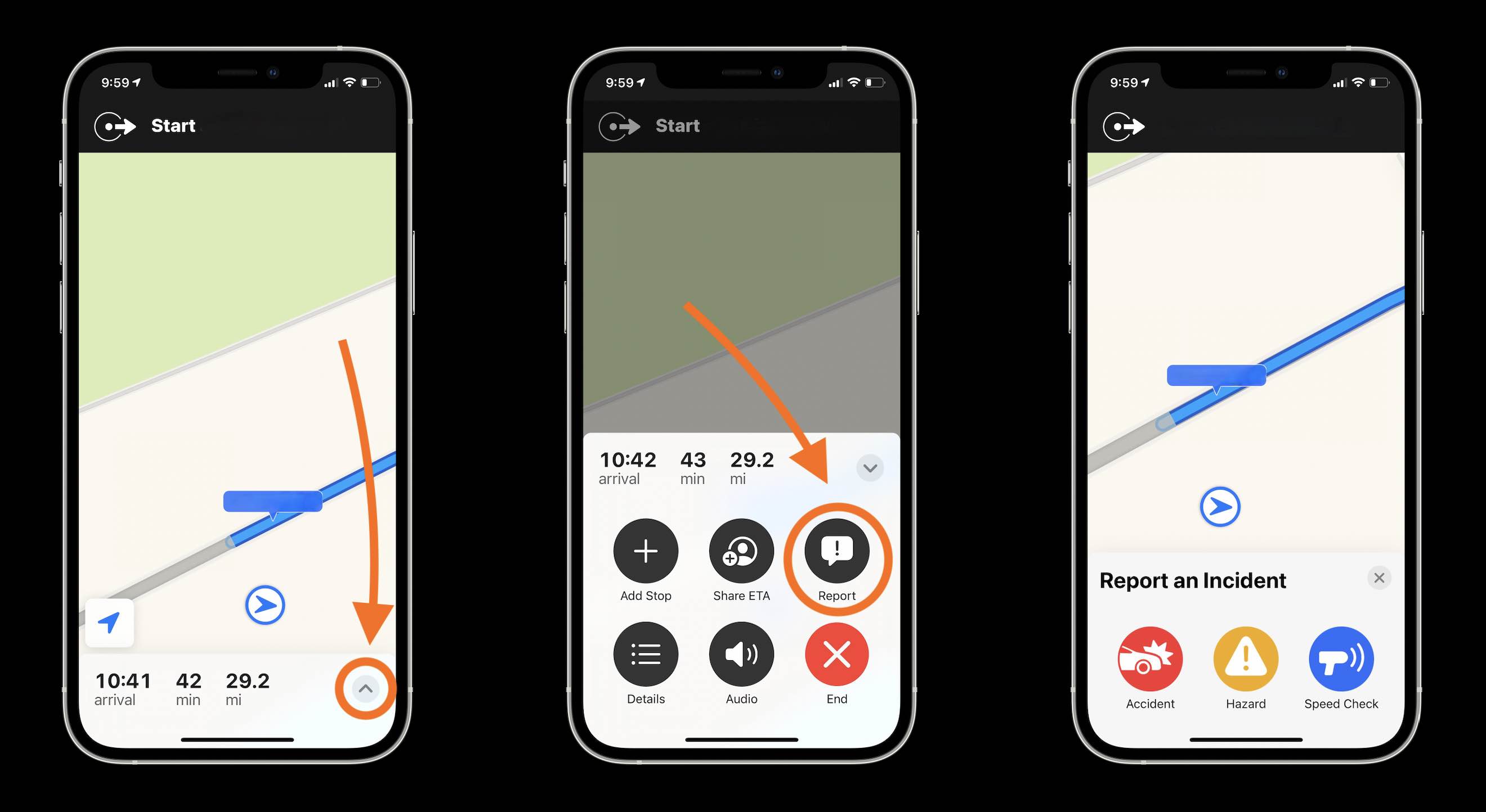How to report accidents in Apple Maps and more - walkthrough 2