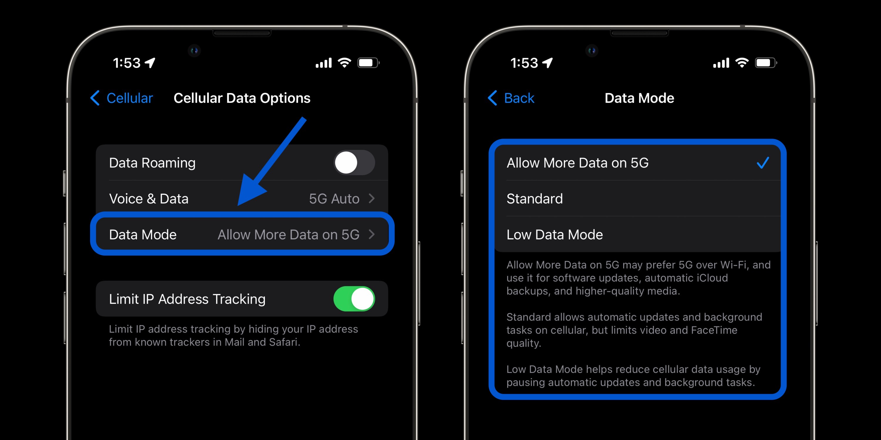 Nyalakan/matikan 5G di iPhone 2