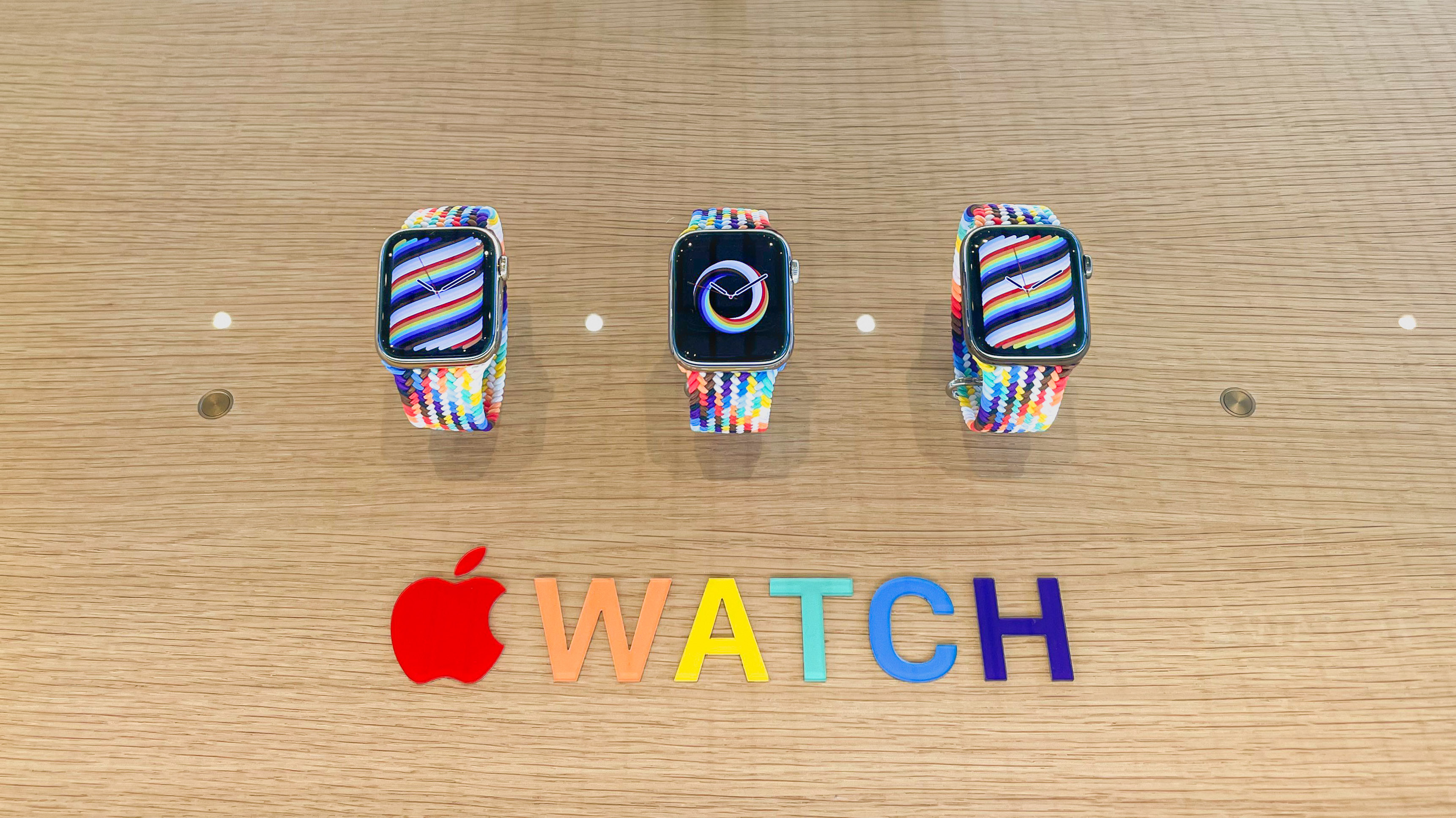 2021 Apple Watch Pride Edition bands featured at Apple Stores