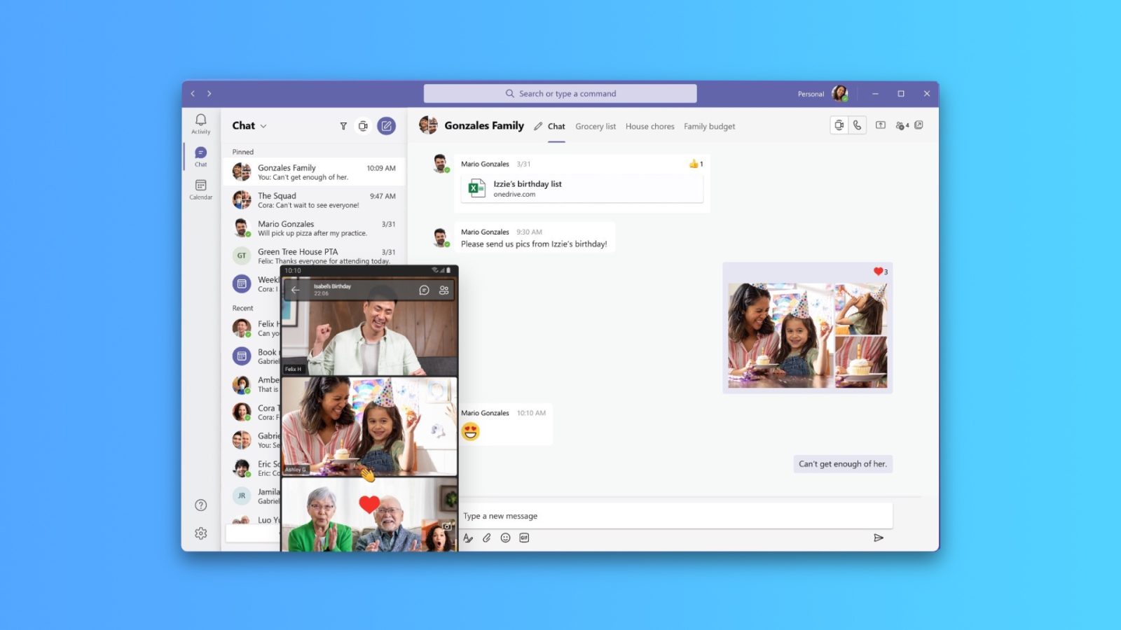 Microsoft Teams app for friends and families