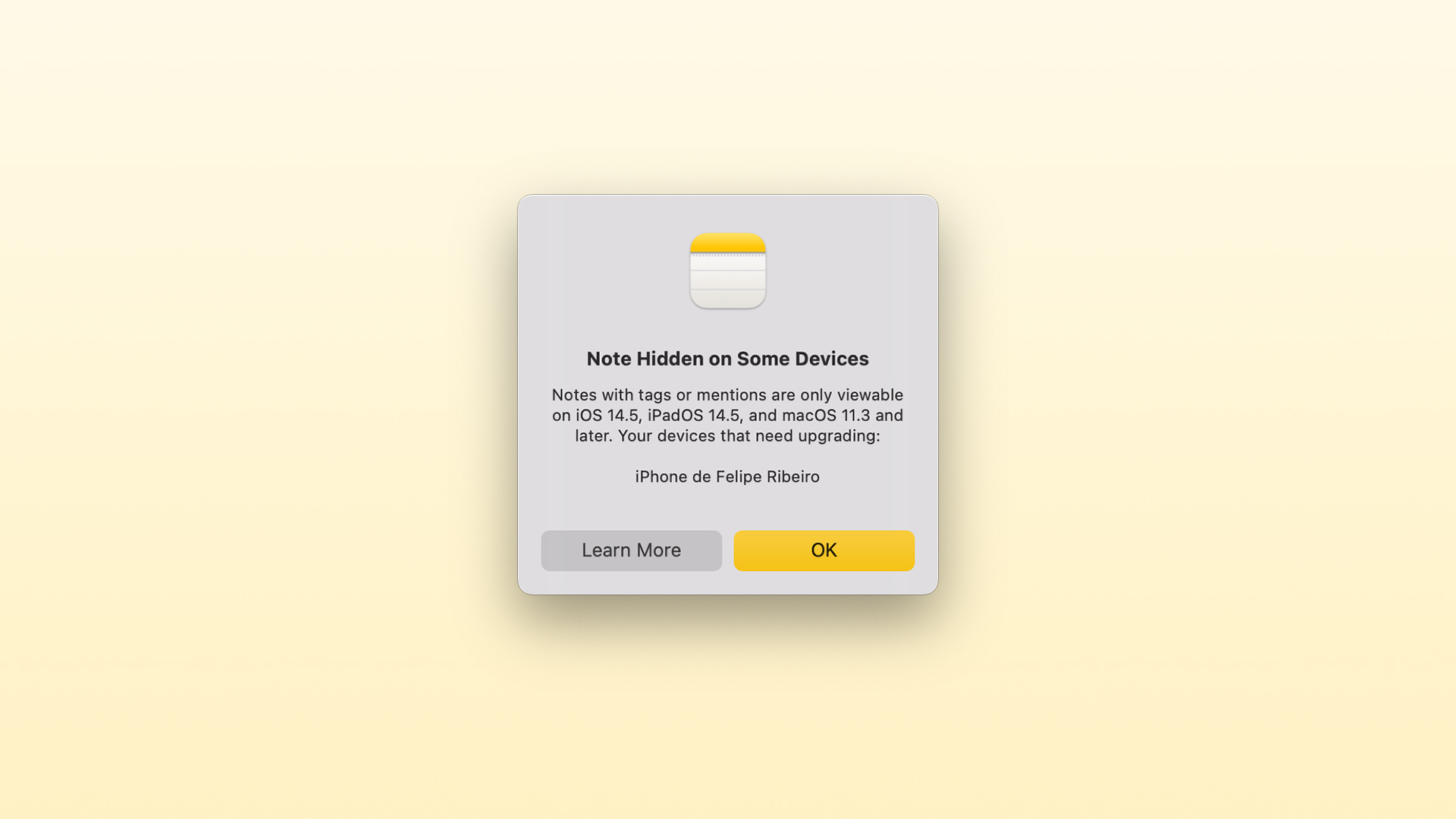 yellow notepad on mac