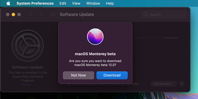 downloading Monterey
