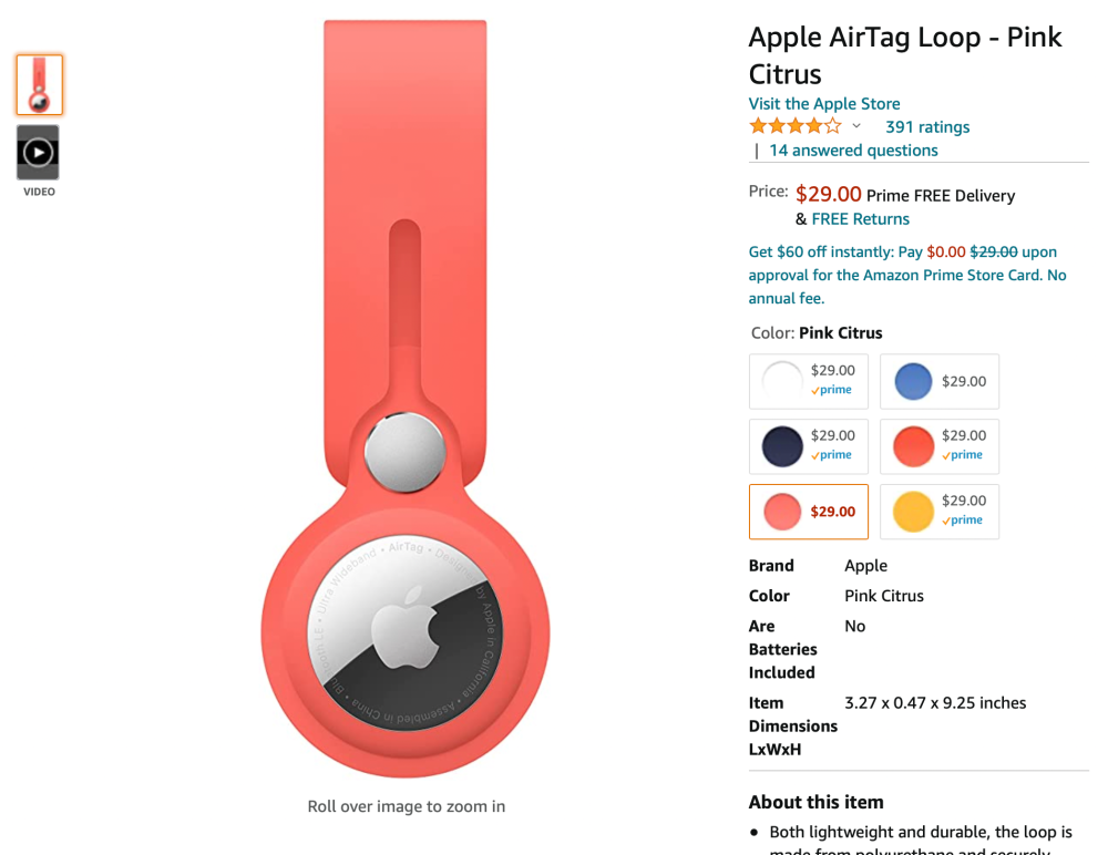 Apple AIRTAG LEATHER LOOP - Autres accessoires - meyer lemon/jaune