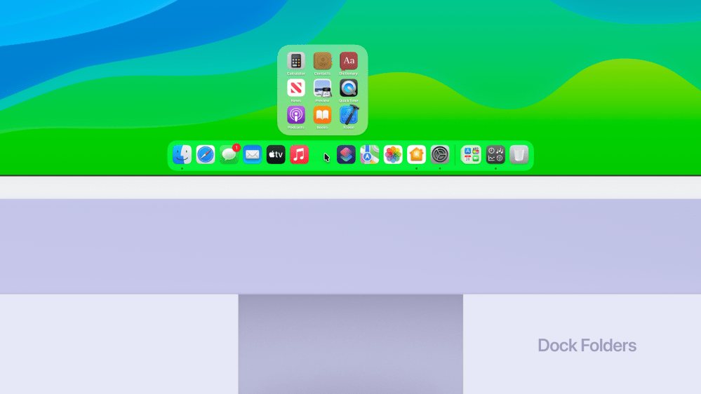 dock folders on macOS