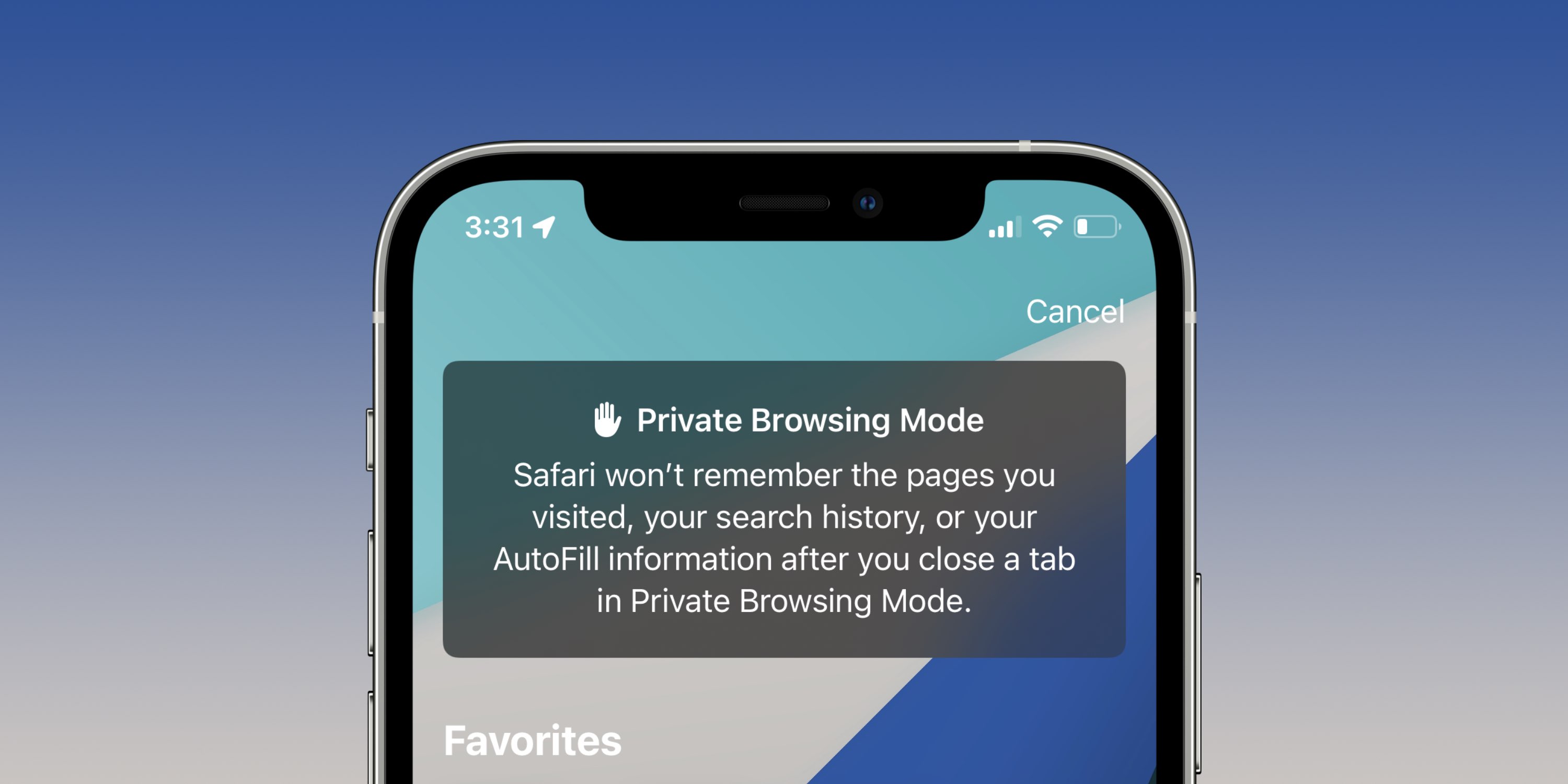 how to switch off private browsing on iphone