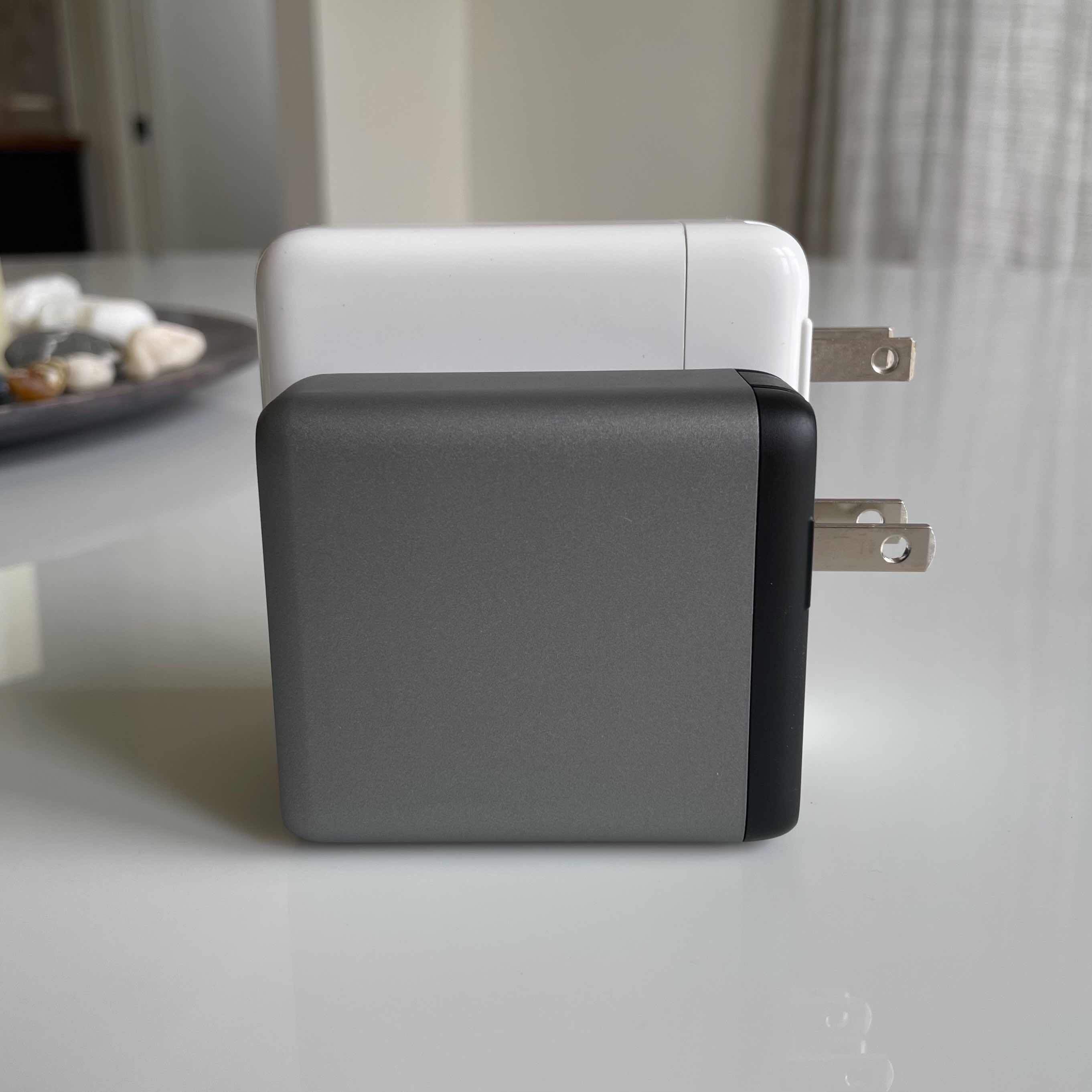 Satechi GaN USB-C chargers size comparison - 100W Wall Charger