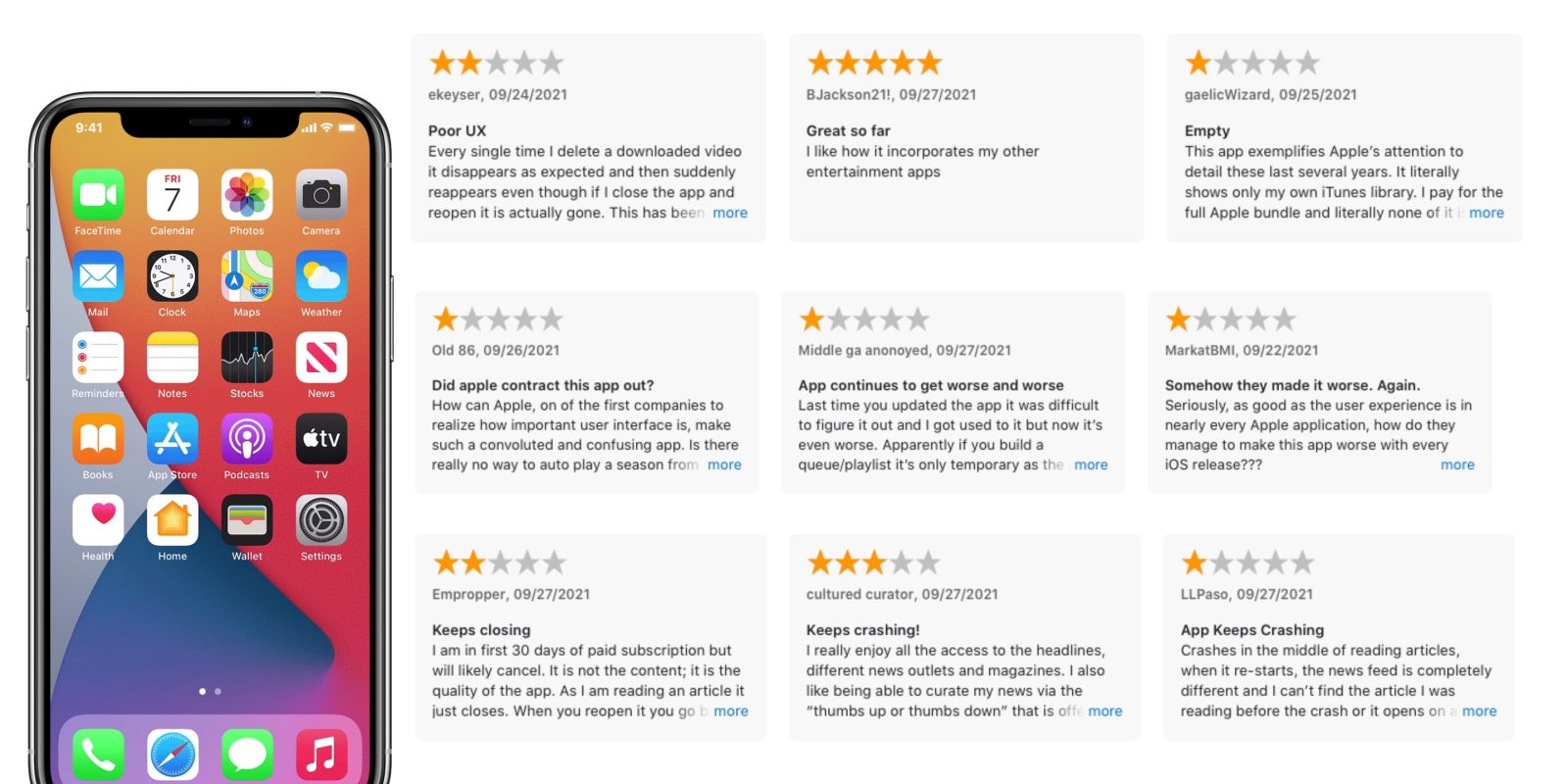 Apple now lets you share how much you love or hate built-in apps via App Store reviews