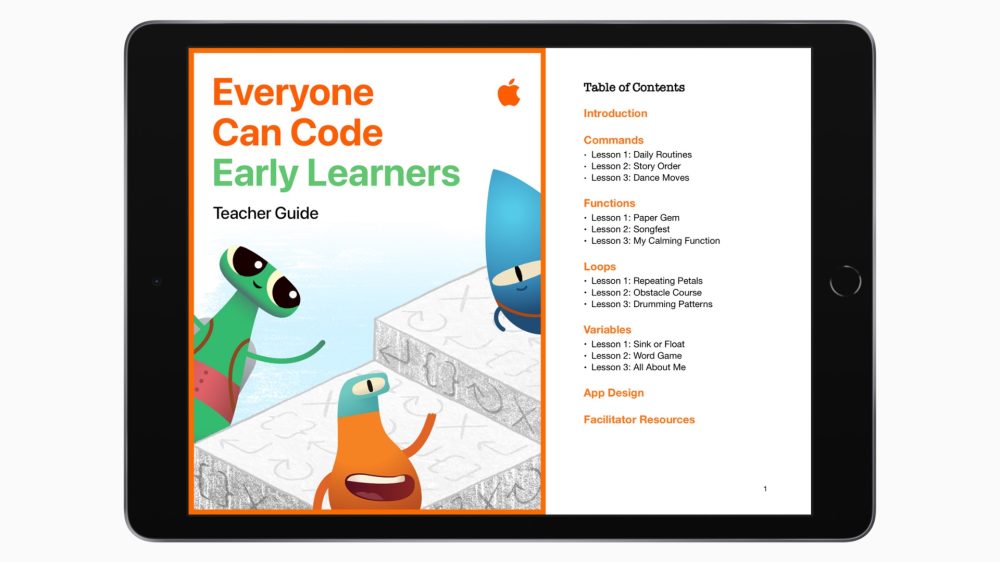 Apple launches new 'Everyone Can Code Early Learners' guide for elementary  school students - 9to5Mac
