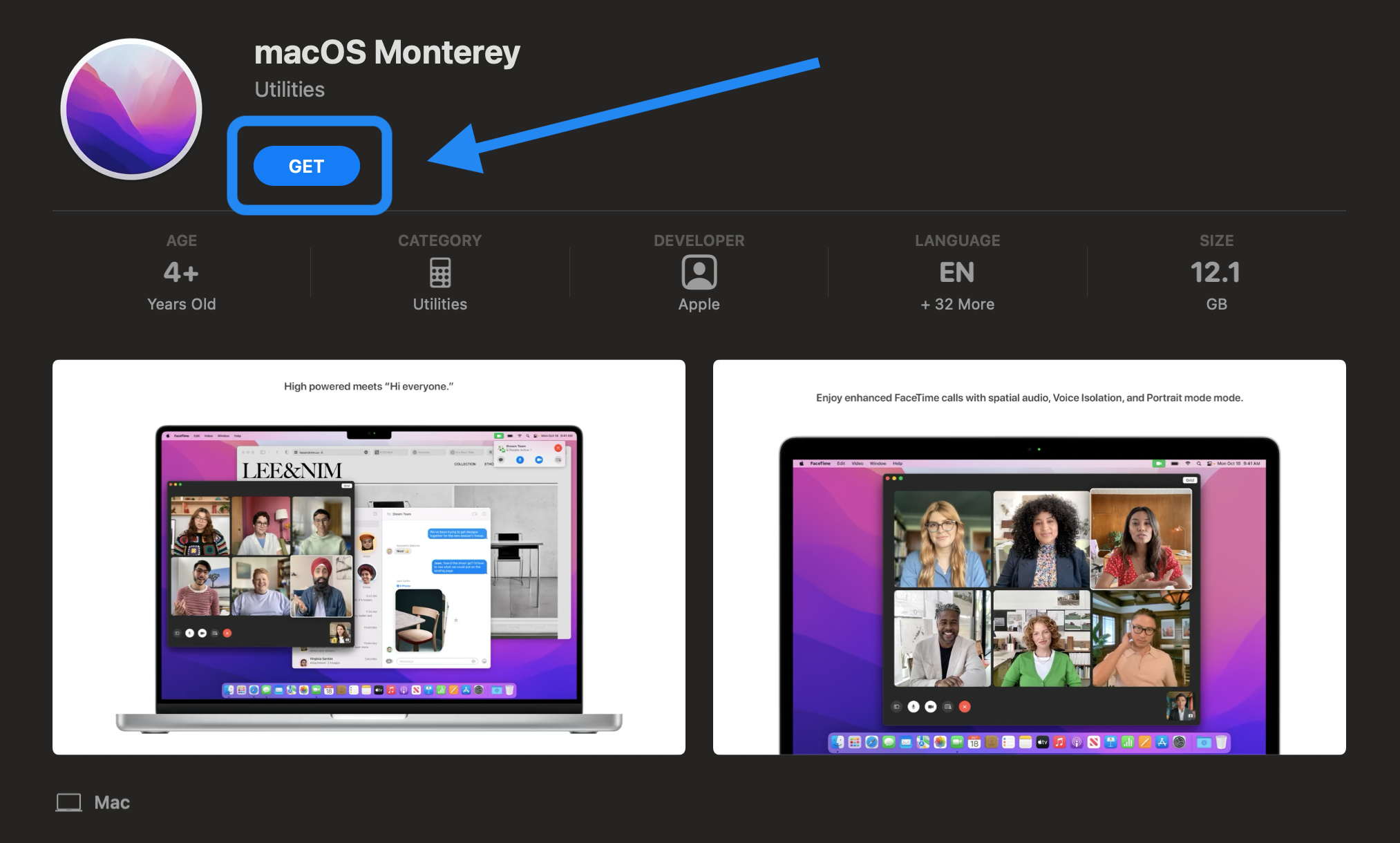 Cómo instalar macOS Monterey - tutorial de la opción Mac App Store