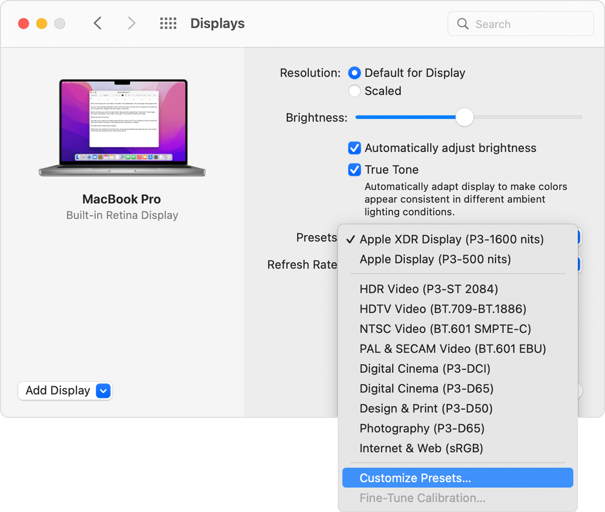 macbook color calibration