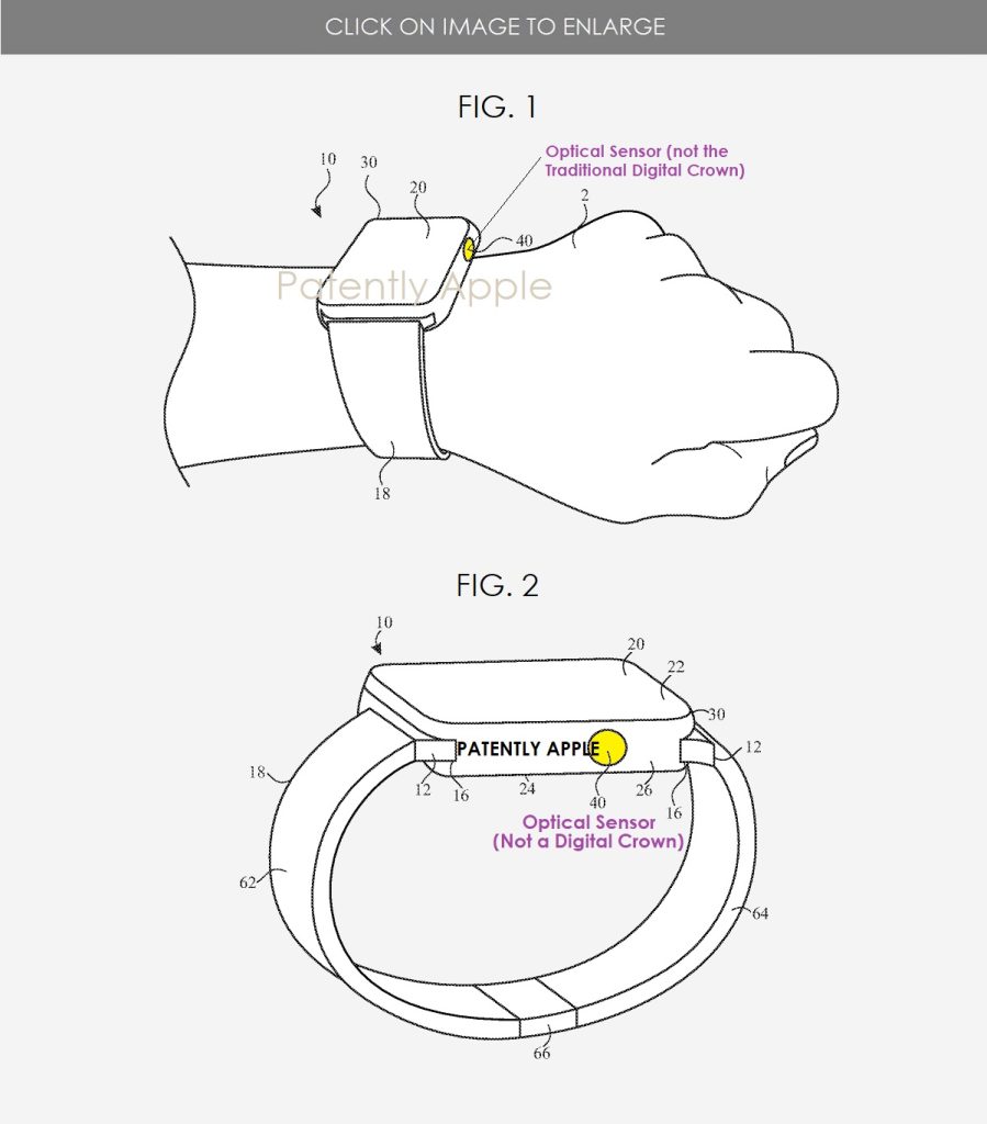 Patent shows the Apple Watch Digital Crown might be replaced by optical sensors.