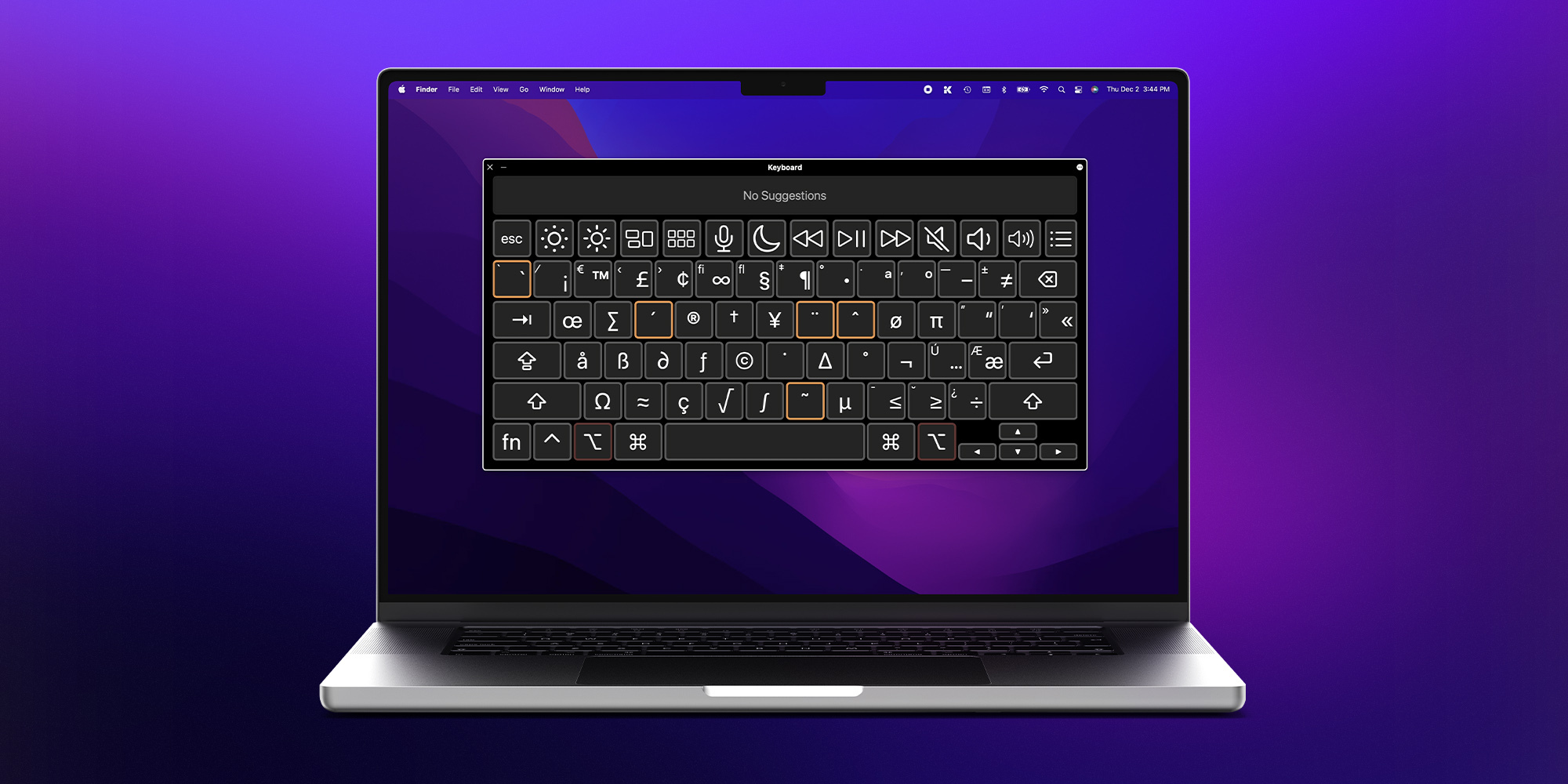 Keyboard Showing Different Characters