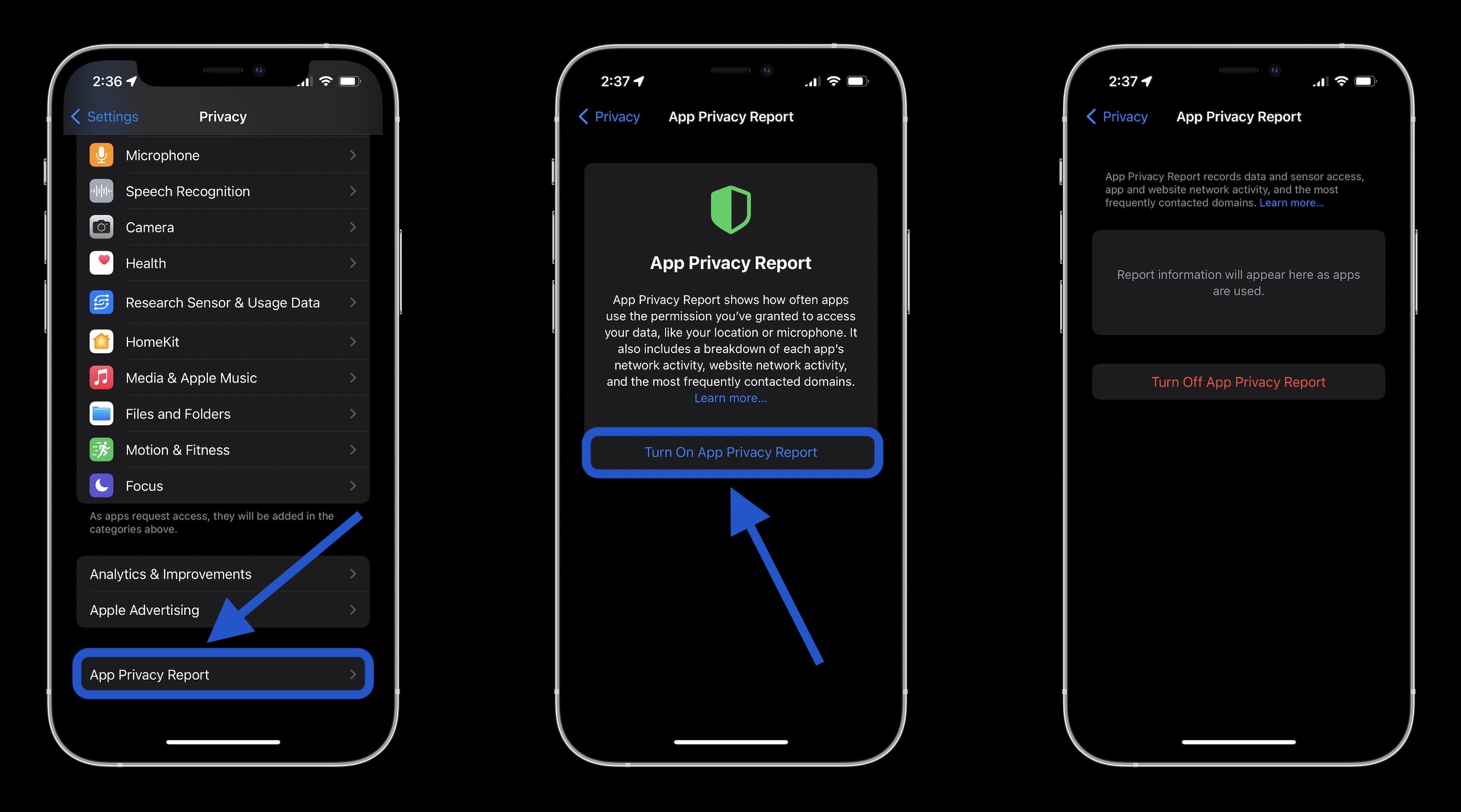 How to turn on iPhone App Privacy Report - Settings > Privateness > App Privateness Report – ON” class=”wp-image-775699″ srcset=”https://9to5mac.com/wp-content/uploads/websites/6/2021/12/how-to-turn-on-iphone-app-privacy-report-walkthrough-2.jpg 2452w, https://9to5mac .com/wp-content/uploads/websites/6/2021/12/how-to-turn-on-iphone-app-privacy-report-walkthrough-2.jpg?resize=155,86 155w, https:// 9to5mac.com/wp-content/uploads/websites/6/2021/12/how-to-turn-on-iphone-app-privacy-report-walkthrough-2.jpg?resize=655364 655w, https://9to5mac .com/wp-content/uploads/websites/6/2021/12/how-to-turn-on-iphone-app-privacy-report-walkthrough-2.jpg?resize=768,427 768w, https://9to5mac. com/wp-content/uploads/websites/6/2021/12/how-to-turn-on-iphone-app-privacy-report-walkthrough-2.jpg?resize=1024,570 1024w, https://9to5mac .com/wp-content/uploads/websites/6/2021/12/how-to-turn-on-iphone-app-privacy-report-walkthrough-2.jpg?resize=1536,854 1536w, https:// 9to5mac.com/wp-content/uploads/websites/6/2021/12/how-to-turn-on-iphone-app-privacy-report-walkthrough-2.jpg?resize=2048,1139 2048w, https:// /9to5mac.com/wp-content/uploads/websites/6/2021/12/how-to-t  urn-on-iphone-app-privacy-report-walkthrough-2.jpg?resize=350195 350w, https://9to5mac.com/wp-content/uploads/websites/6/2021/12/how-to-turn -on-iphone-app-privacy-report-walkthrough-2.jpg?resize=1600,890 1600w, https://9to5mac.com/wp-content/uploads/websites/6/2021/12/how-to- turn-on-iphone-app-privacy-report-walkthrough-2.jpg?resize=150,83 150w” sizes=”(max-width: 2452px) 100vw, 2452px”,</figure>
<p>After you have turned on App Privateness Stories and used your iPhone for some time, you possibly can return to the identical place to view your studies.  It can seem like this:</p>
<figure class=