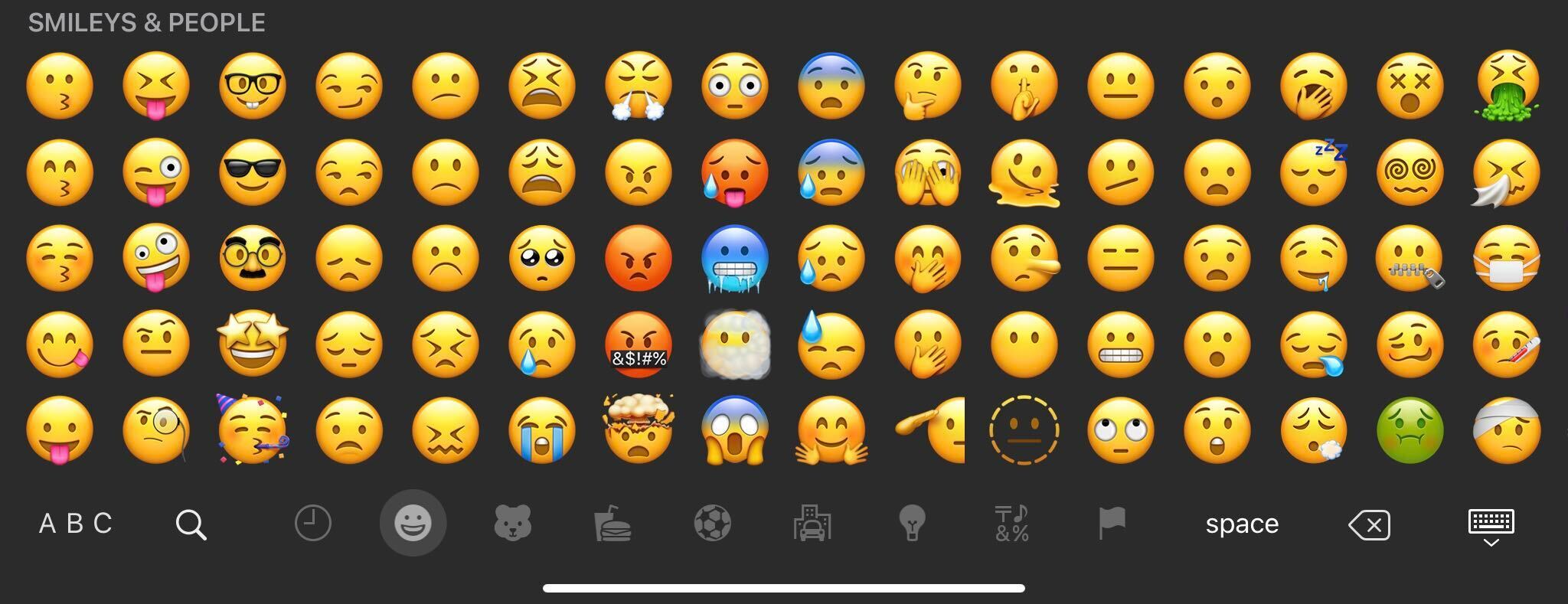 all iphone face emojis