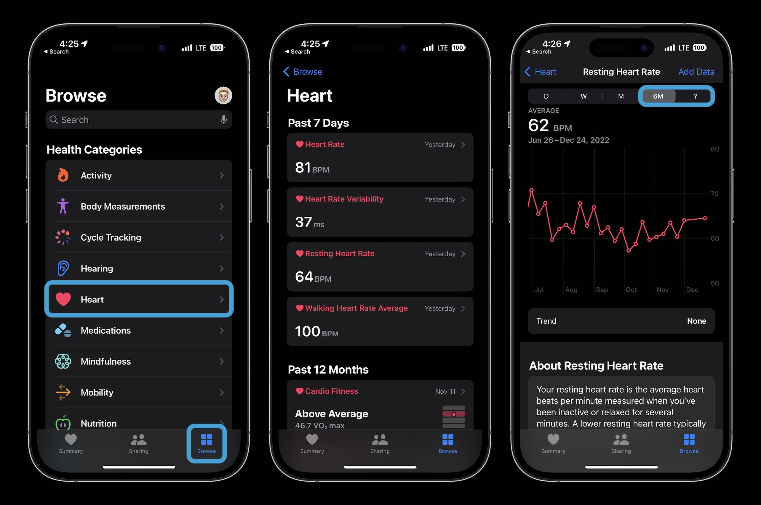 Riwayat detak jantung Apple Watch 2