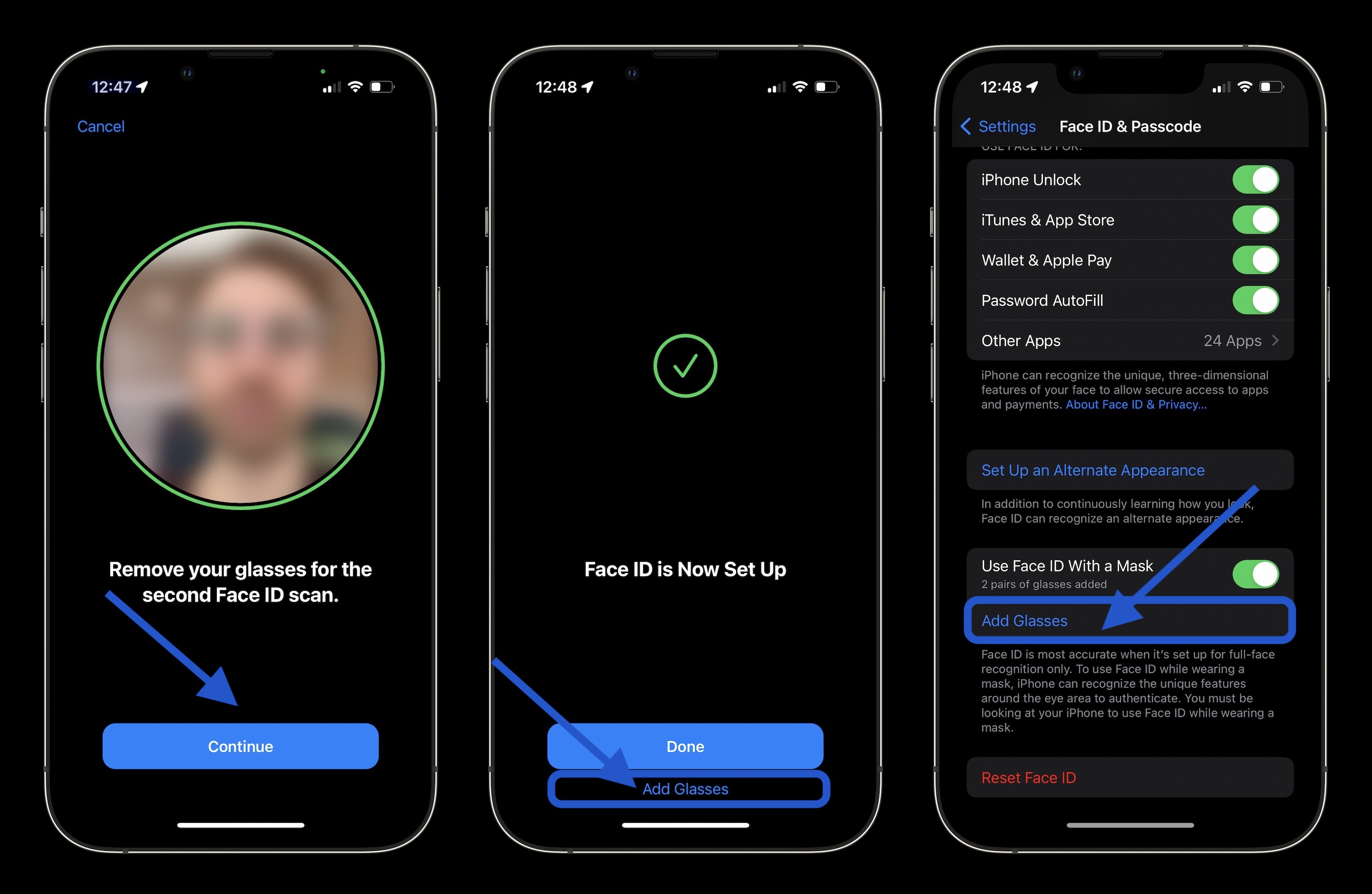 How to use iPhone Face ID With a Mask in iOS 15.4 walkthrough 2