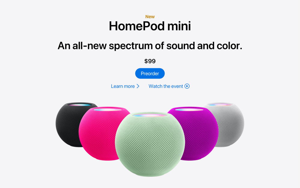 Apple introduces HomePod mini in new bold and expressive colours - Apple  (IN)