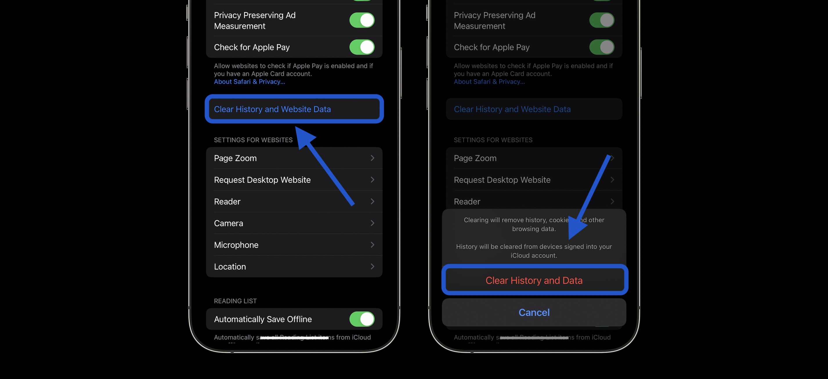 Clear the history, cache, and cookies from Safari on your iPhone, iPad, or  iPod touch - Apple Support (CA)