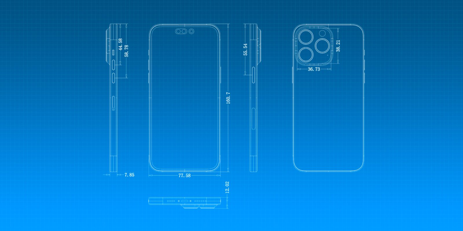 photo of iPhone 14 Pro Max previewed with design mock-ups in hands-on video image