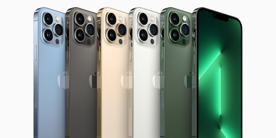 iPhone 13 Pro models shown in a range of colors | COVID-19 lockdowns worst-case scenario