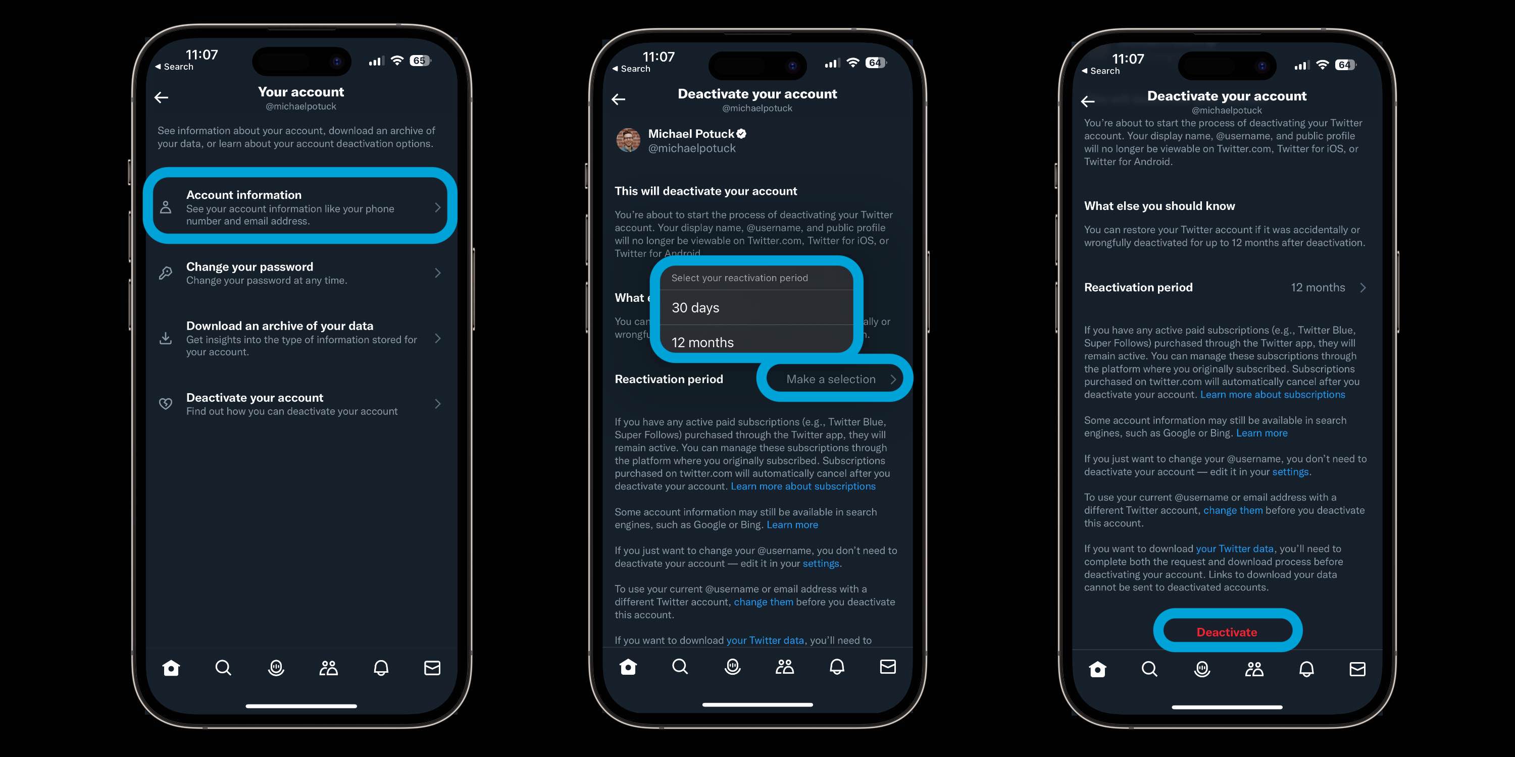 How to delete Twitter walkthrough 2