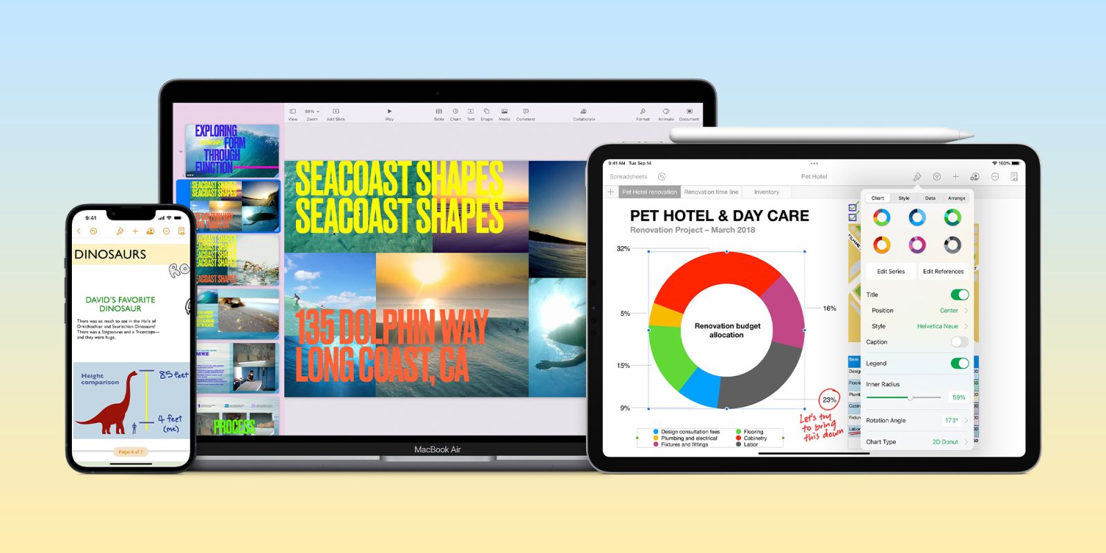 Pages, chiffres, Keynote de la suite iWork